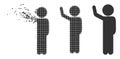 Decomposed Dot Halftone Child Hitchhike Icon