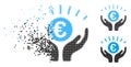 Decomposed Dot Halftone Euro Prosperity Icon Royalty Free Stock Photo