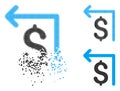 Decomposed Dotted Halftone Moneyback Icon