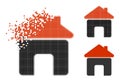 Decomposed Dotted House Glyph with Halftone Version