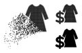 Decomposed and Halftone Dot Dress Price Icon