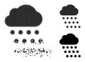 Decomposed and Halftone Pixelated Rain Cloud Glyph Royalty Free Stock Photo