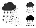 Decomposed and Halftone Pixelated Rain Cloud Icon Royalty Free Stock Photo