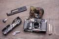 Decomposed of old camera