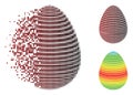 Decomposed Pixel Halftone Abstract Egg Spectrum Stripes Icon Royalty Free Stock Photo