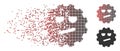 Decomposed Pixel Halftone Angry Smiley Gear Icon Royalty Free Stock Photo