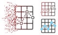 Decomposed Pixel Halftone Dotted Line Grid Plot Icon Royalty Free Stock Photo