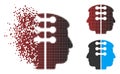 Decomposed Pixel Halftone Dual Head Interface Icon