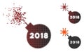 Decomposed Pixel Halftone 2018 Grenade Icon Royalty Free Stock Photo