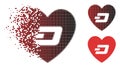 Decomposed Pixel Halftone Lovely Dash Heart Icon