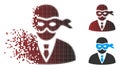 Decomposed Pixel Halftone Masked Thief Icon