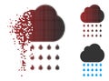 Decomposed Pixel Halftone Rain Cloud Icon Royalty Free Stock Photo