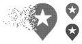 Decomposed Pixel Halftone Star Favourites Marker Icon