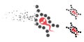 Decomposed Pixelated Halftone Alien Sperm Replication Icon