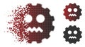 Decomposed Pixelated Halftone Evil Smiley Gear Icon Royalty Free Stock Photo