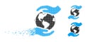 Decomposed Pixelated Halftone International Care Icon