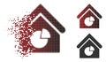 Decomposed Pixelated Halftone Realty Pie Chart Icon