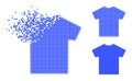 Decomposed Pixelated Male T-Shirt Glyph with Halftone Version