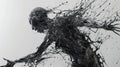 A deconstructed human figure twisted and contorted into an unrecognizable form stirring a primal fear and revulsion Royalty Free Stock Photo