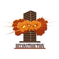 Deconstruction Company Logo. Destruction explosion in a building