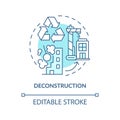 Deconstruction turquoise concept icon Royalty Free Stock Photo