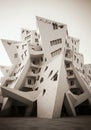 Deconstructivist Architecture: Modern Building with Angular Facade and Irregular Windows Royalty Free Stock Photo