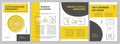 Decontaminate emergency yellow brochure template Royalty Free Stock Photo