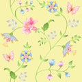 Decor floral elements seamless set Royalty Free Stock Photo