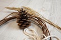 A wreath of natural materials for the new year