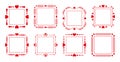Decor red frame border heart text vector set Royalty Free Stock Photo