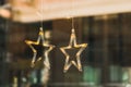 Decor star for lightning and decoration during winter time for Christmas store or window shops in winter holidays city Royalty Free Stock Photo