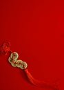 Decorate chinese new year 2019 on a red background(Chinese characters . FU. in the article refer to good luck, wealth, money flow Royalty Free Stock Photo