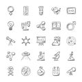 Science and Fiction Doodle Icons Royalty Free Stock Photo