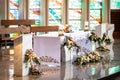 Decorated altar during the first holy communion