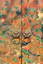 Decorated ancient doors with knockers, Beijing, China