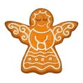 Decorated angel figure. Gingerbread cookie.