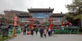 Decorated archway of qingmingshanghetu park in hengdian studios, adobe rgb