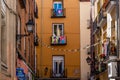 Decorated Balconies in Lavapies Quarter in Madrid