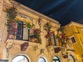 Decorated balconies in Taormina, Sicily, Italy