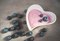 Decorated bowl yogurt with blueberries