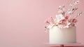Elegant Floral Cake, Wedding Cake, Pink Flower Decorations Royalty Free Stock Photo