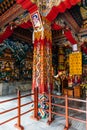 Decorated ceiling with Bhutanese art with His Majesty King Jigme Khesar Namgyel Wangchuck portrait.