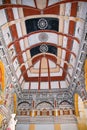 Decorated ceiling, Durbar Hall, Thanjavur Maratha Palace, Tanjore, Tamil Nadu Royalty Free Stock Photo