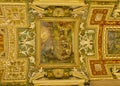 Decorated ceiling in the Gallery of of Maps, Vatican Museum Royalty Free Stock Photo