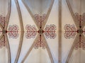 Decorated ceiling of the nave at Wells Cathedral, Somerset, UK. Cathedral is built in medieval Gothic style. Royalty Free Stock Photo