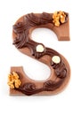 Decorated Chocolate letter S for Sinterklaas