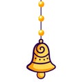 Decorated Christmas bell illustration on white background Royalty Free Stock Photo