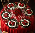 Decorated christmas dining table