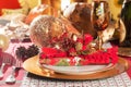 Decorated Christmas Dinner Table Setting Royalty Free Stock Photo