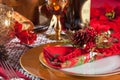 Decorated Christmas Dinner Table Setting Royalty Free Stock Photo